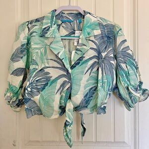 BNWT Tori Richards Honolulu tie top, size L